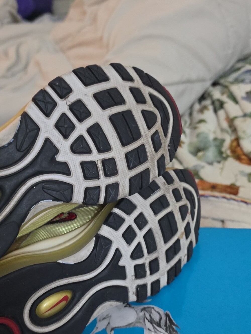Nike Gold and Black Air Max 97 with Red Swoosh - Picture 5 of 7